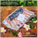 Lamb RACK FRENCHED CUT frozen Australia WHITE STRIPE whole cut 8 ribs +/- 1kg (price/kg)